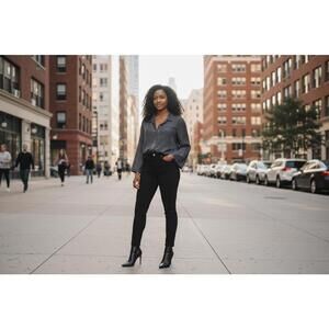 S. L. B. Black Button-Up Shirt